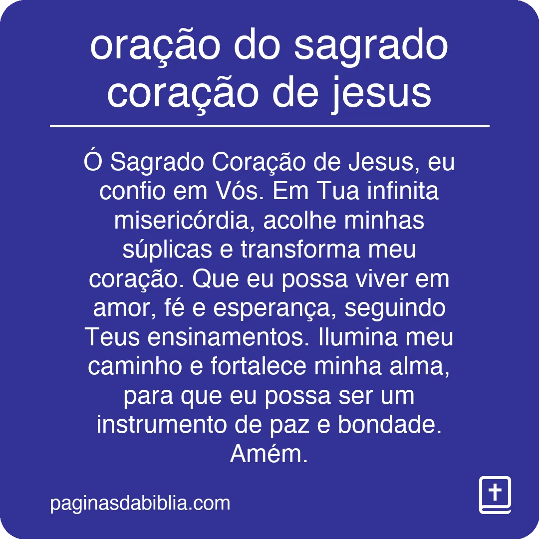 oração do sagrado coração de jesus