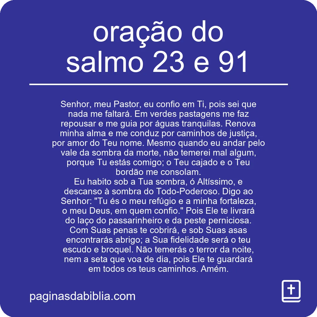 oração do salmo 23 e 91