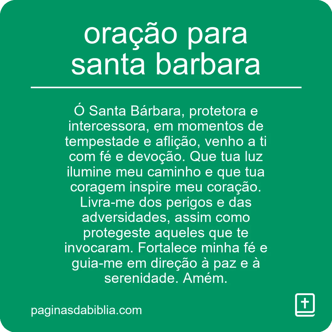 oração para santa barbara