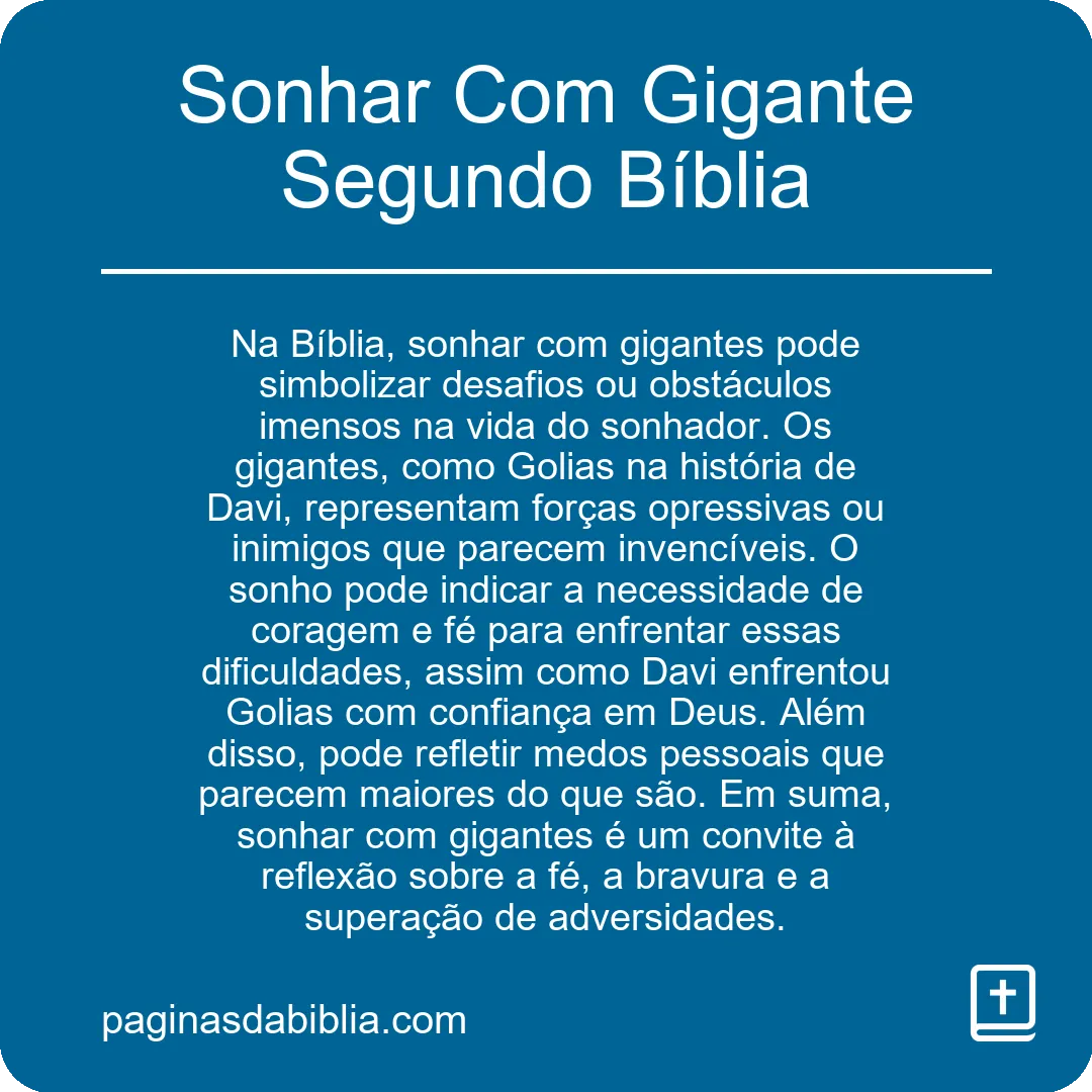 Sonhar Com Gigante Segundo Bíblia