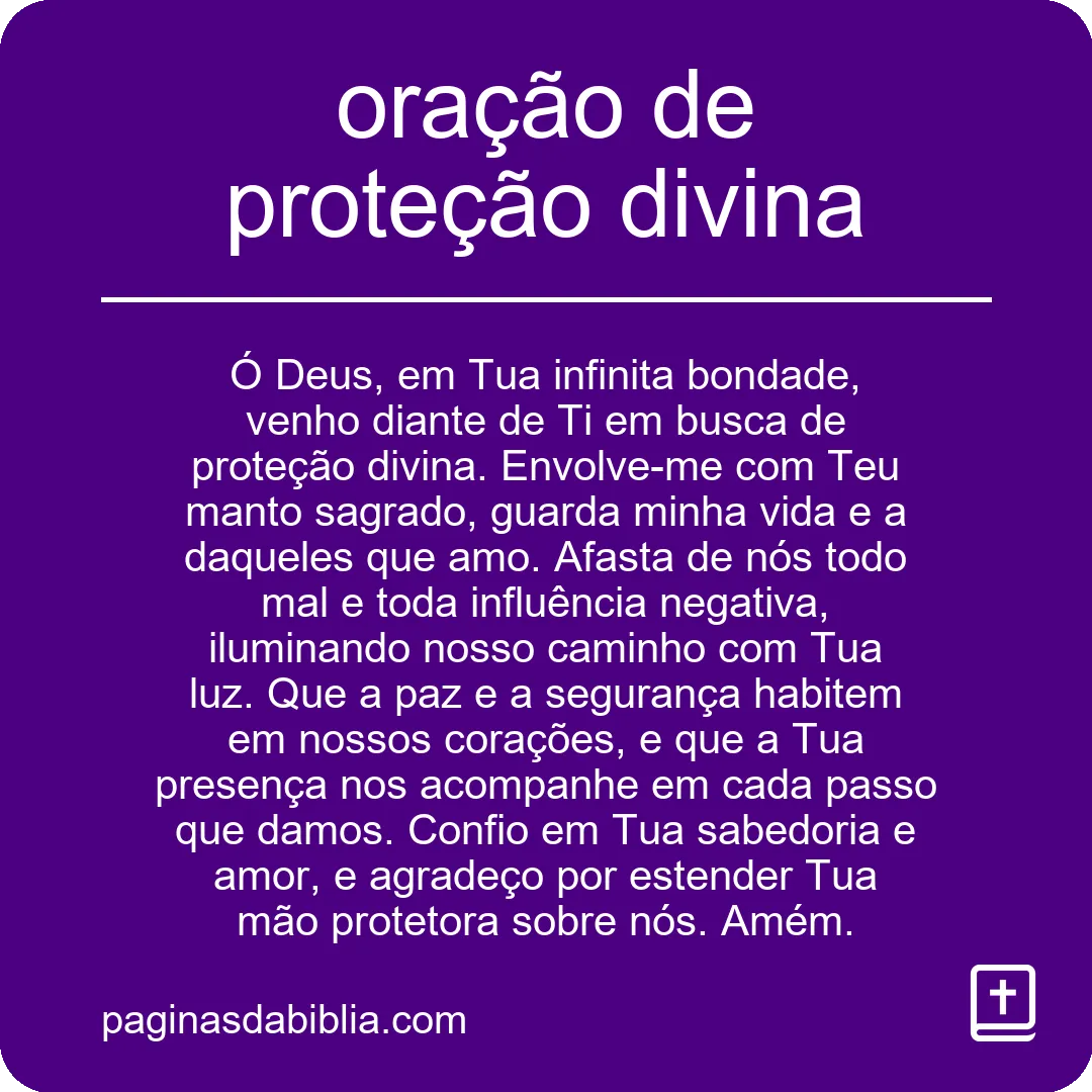 oração de proteção divina