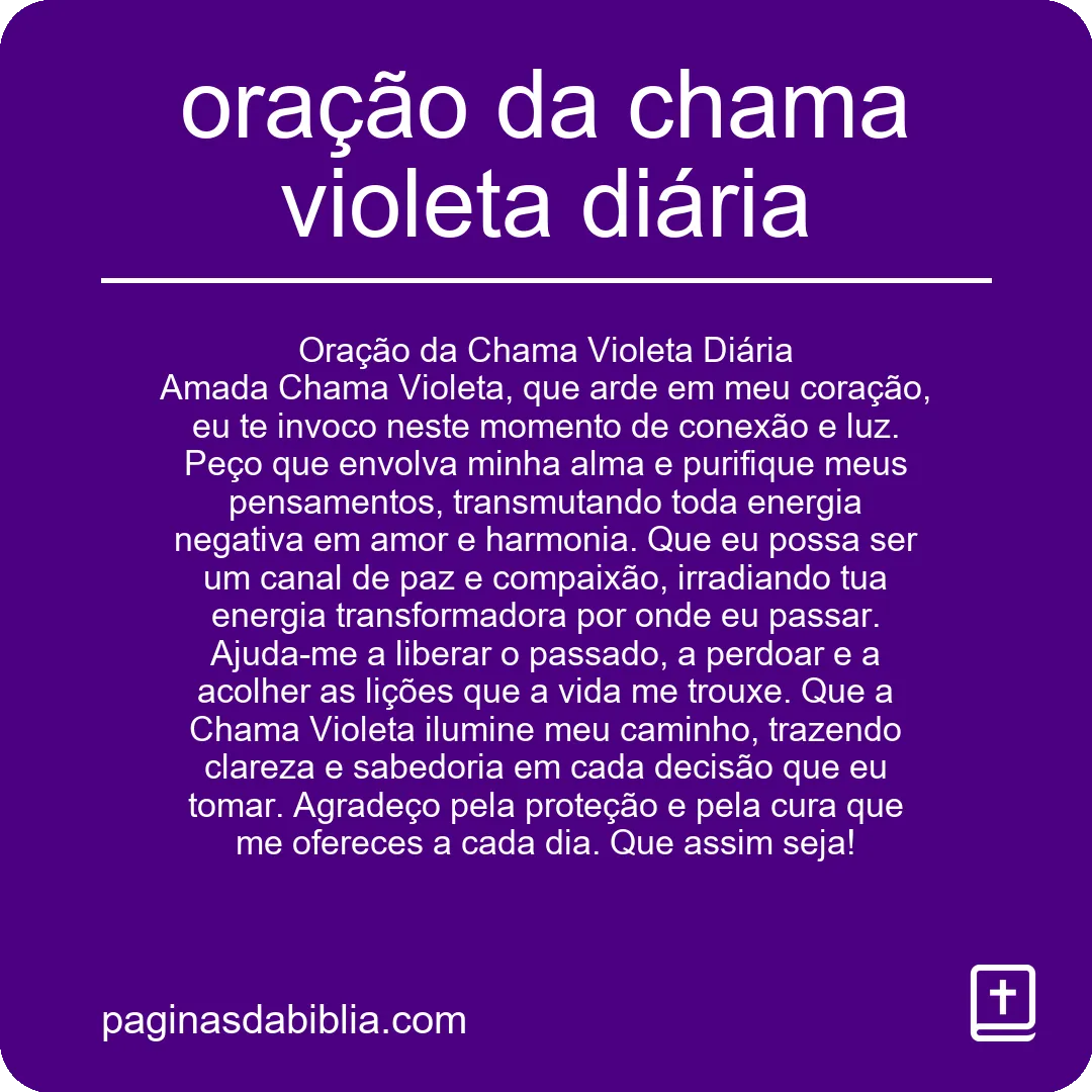 oração da chama violeta diária