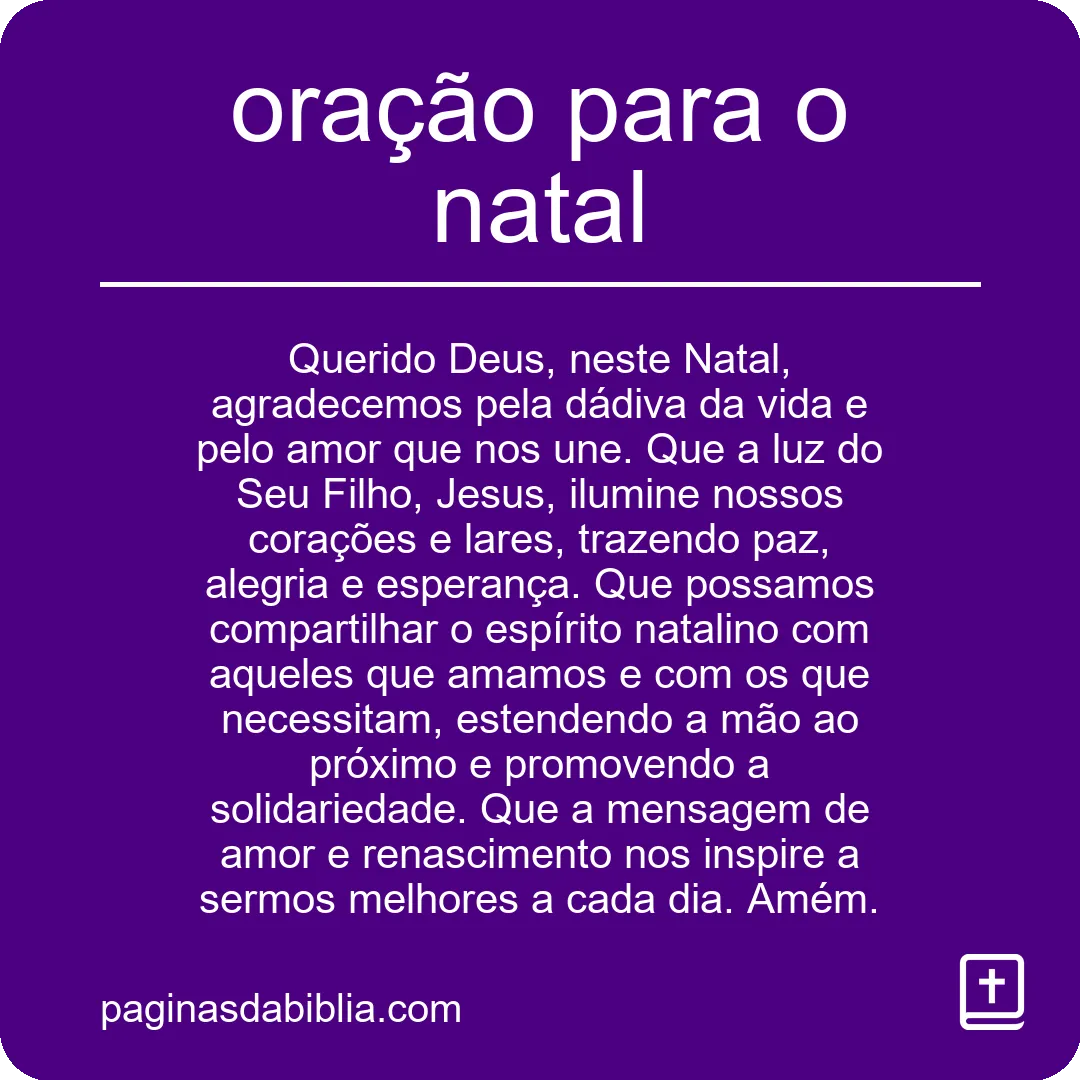 oração para o natal