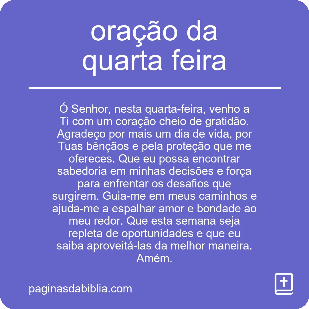 oração da quarta feira