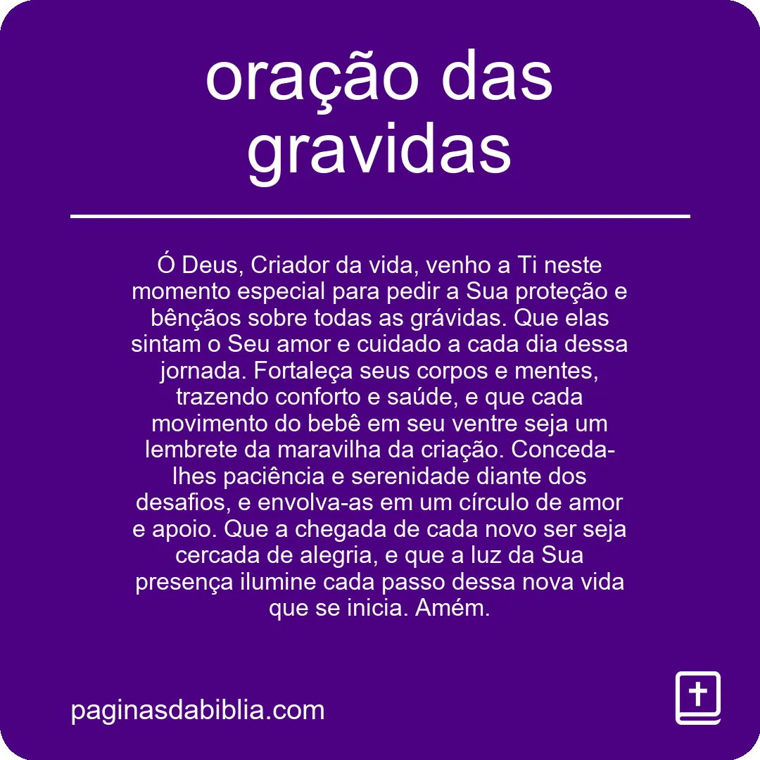 oração das gravidas