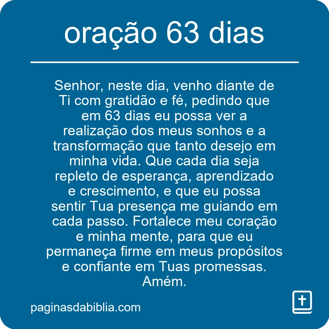 oração 63 dias