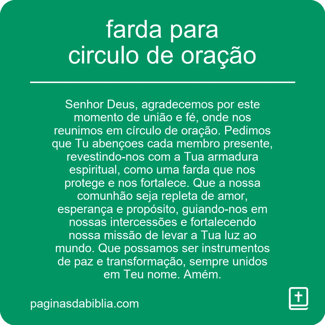 farda para circulo de oração