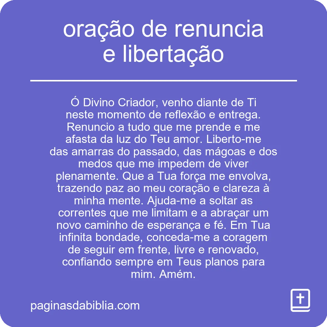 oração de renuncia e libertação