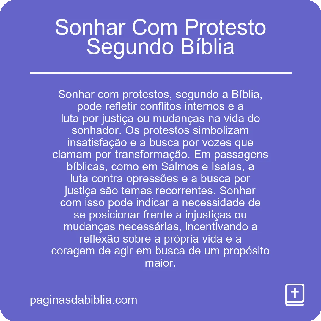 Sonhar Com Protesto Segundo Bíblia