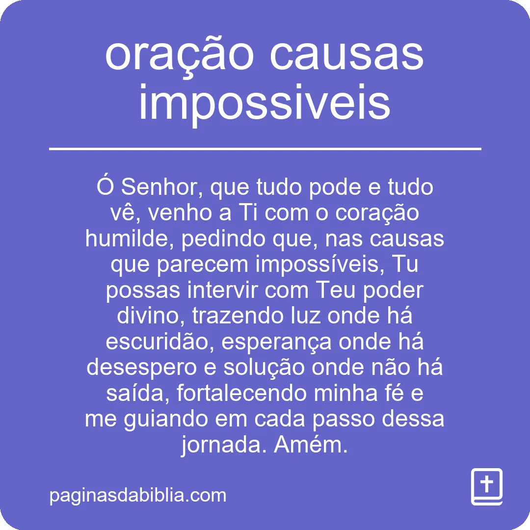 oração causas impossiveis