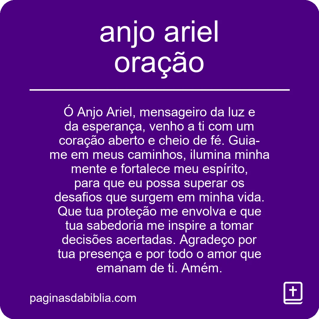 anjo ariel oração