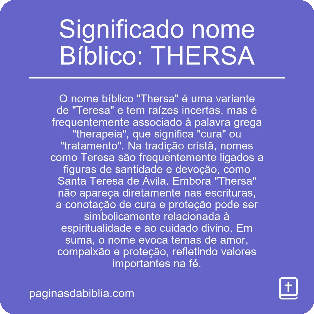 Significado nome Bíblico: THERSA