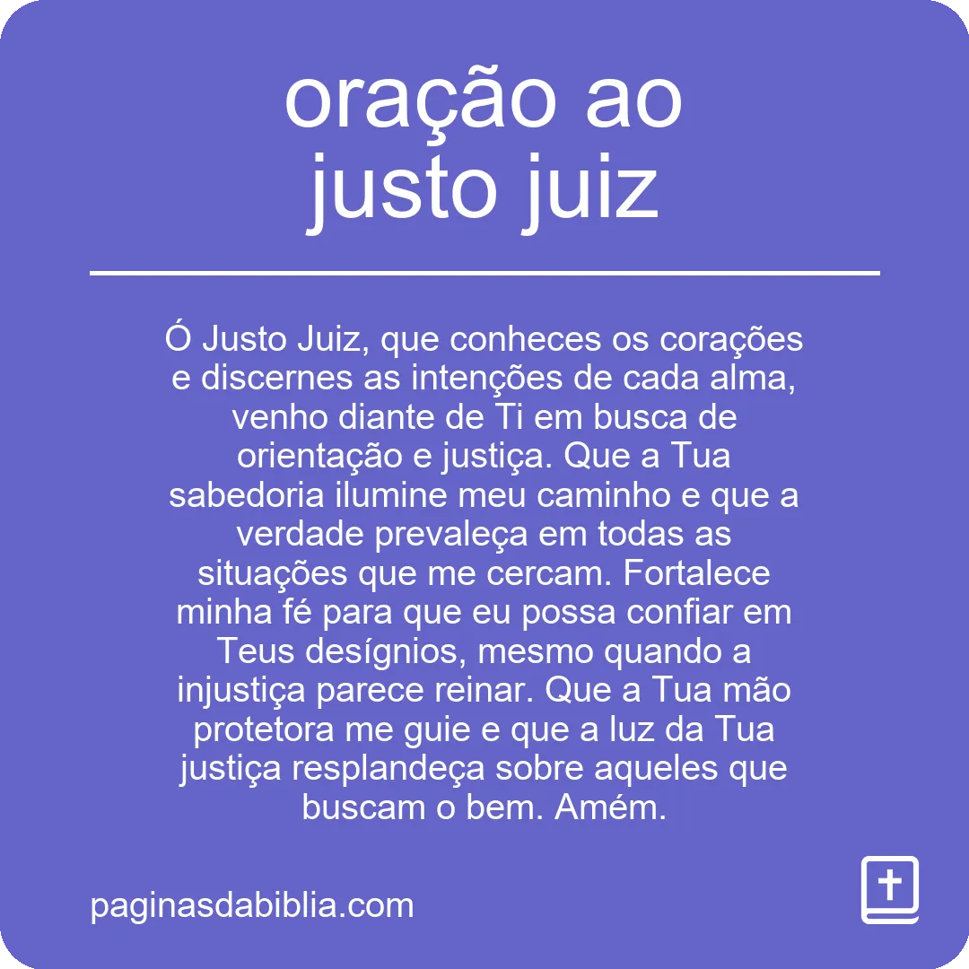 oração ao justo juiz