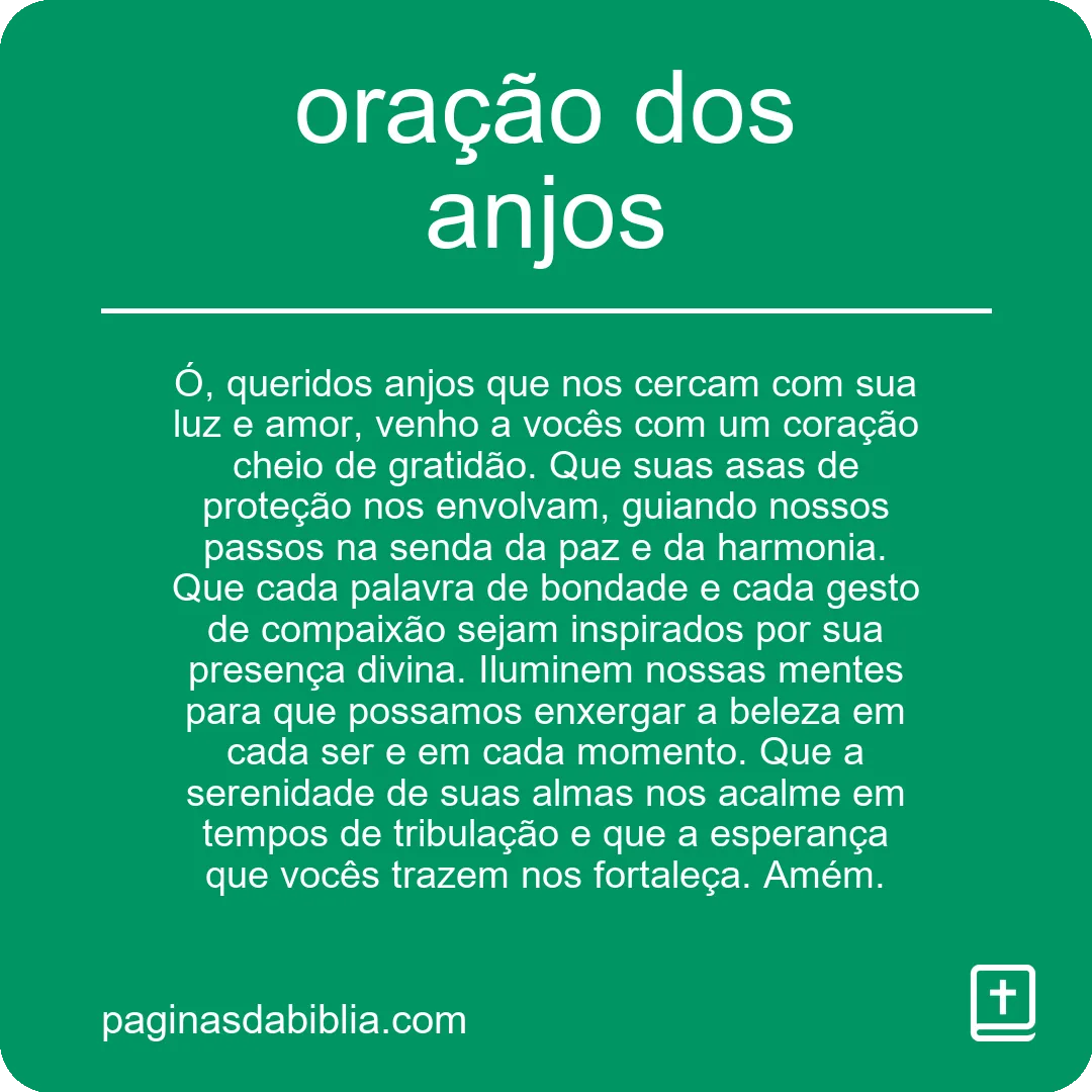 oração dos anjos