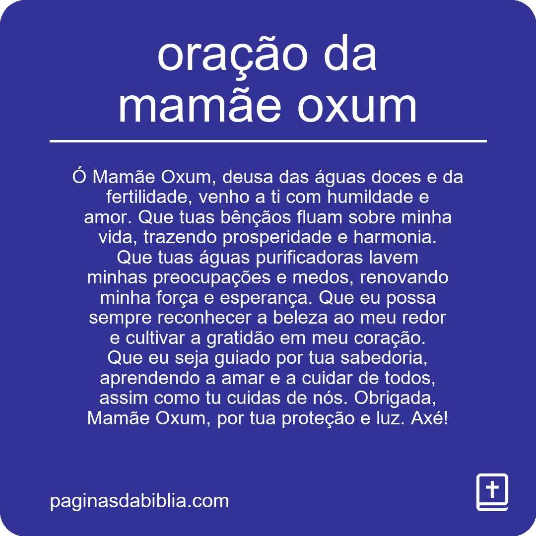 oração da mamãe oxum