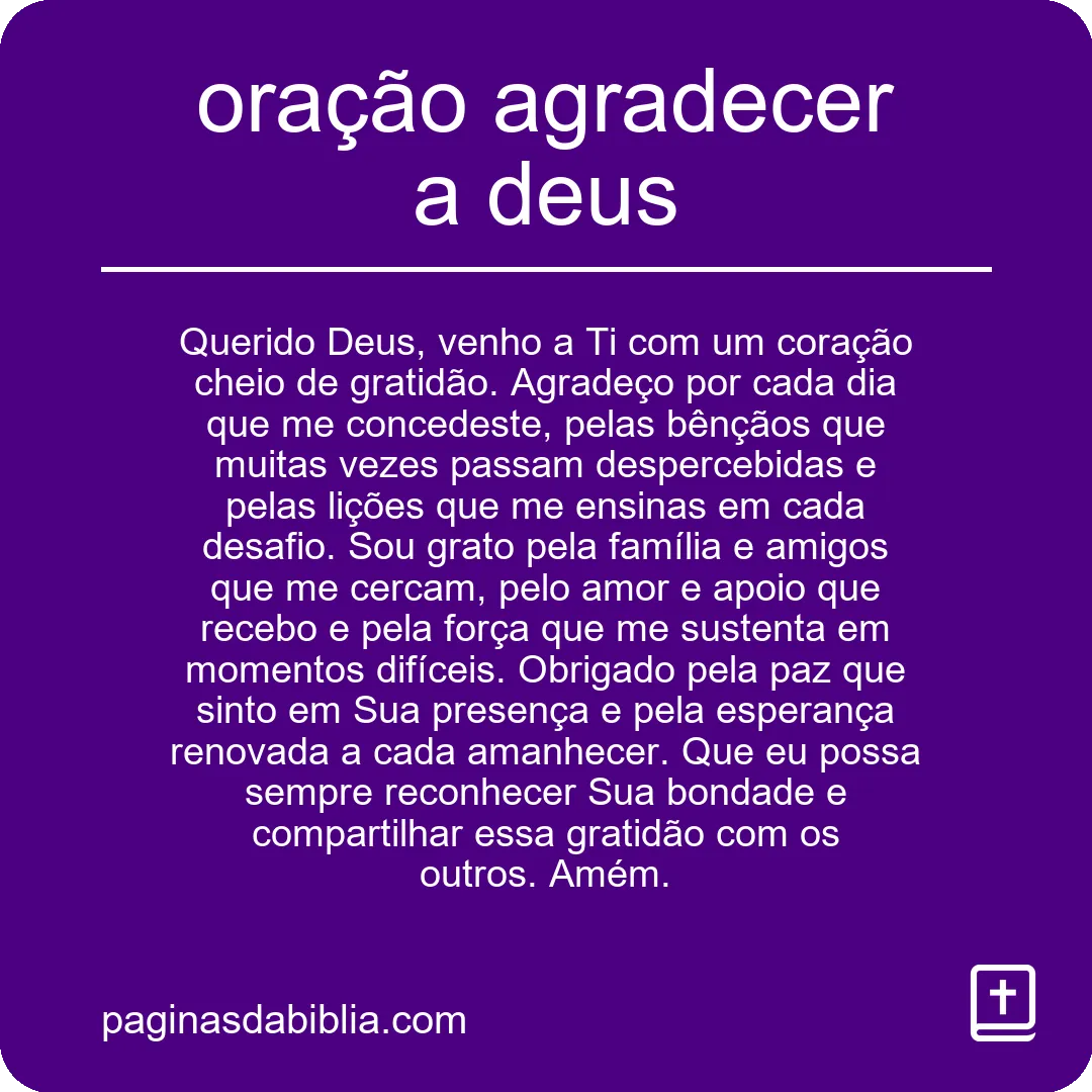 oração agradecer a deus