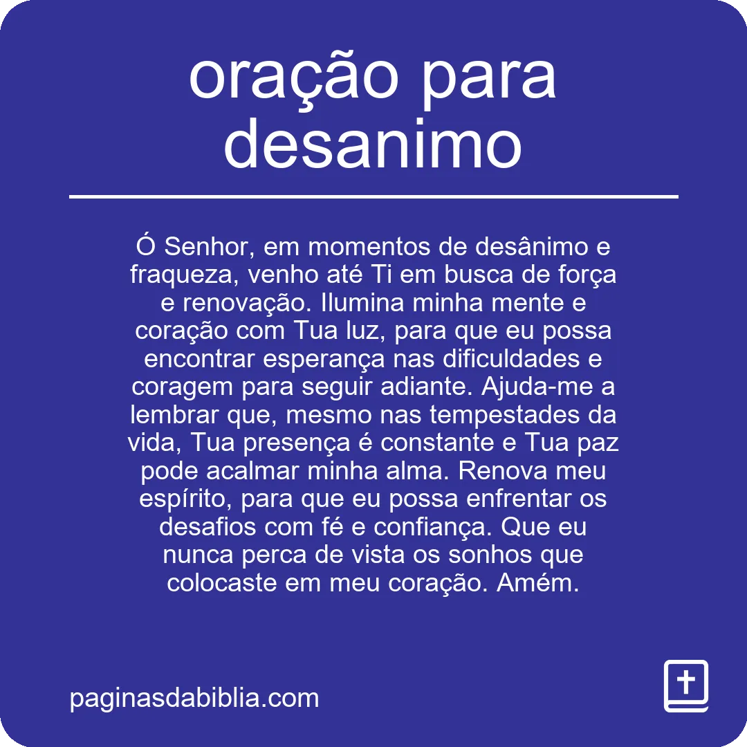 oração para desanimo