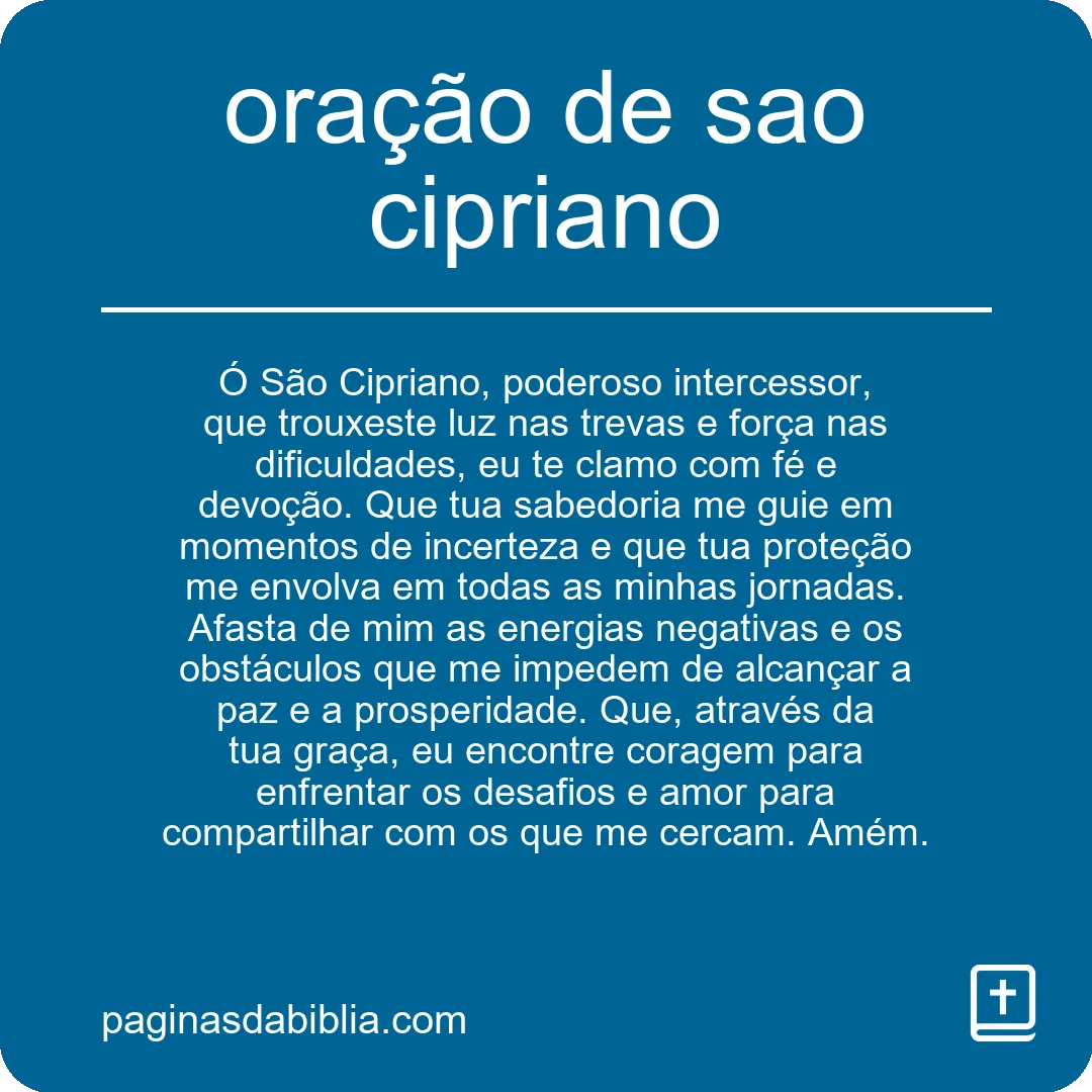 oração de sao cipriano