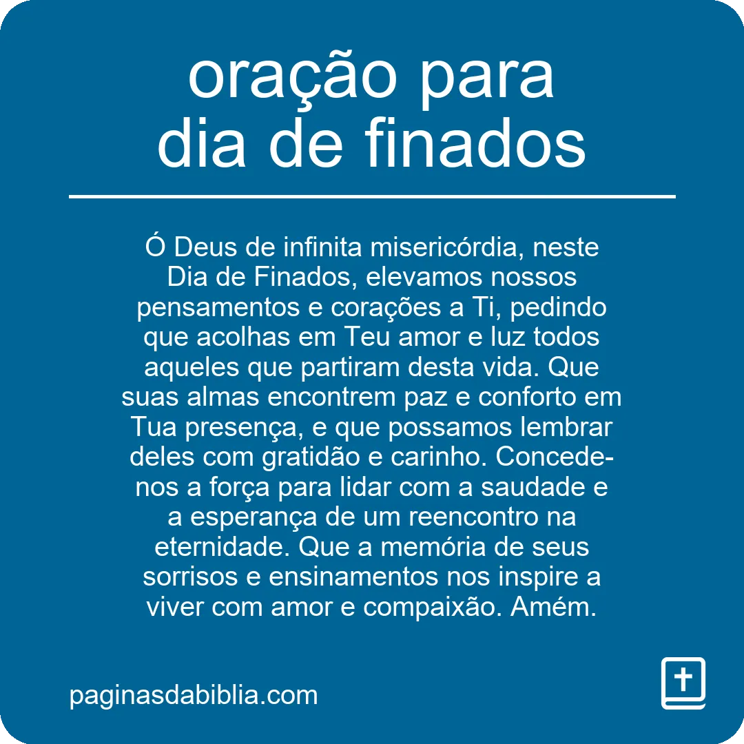 oração para dia de finados