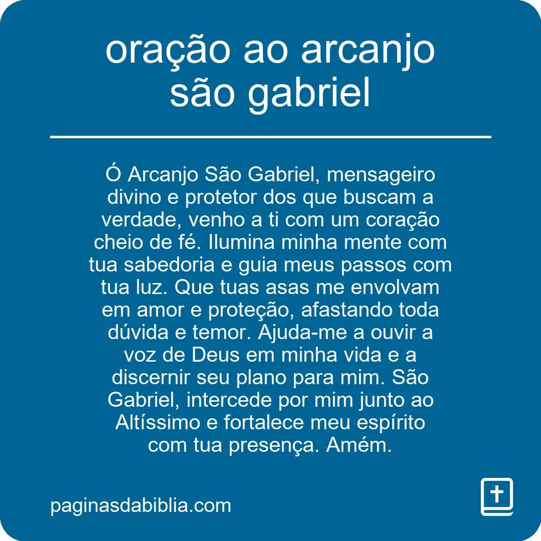 oração ao arcanjo são gabriel