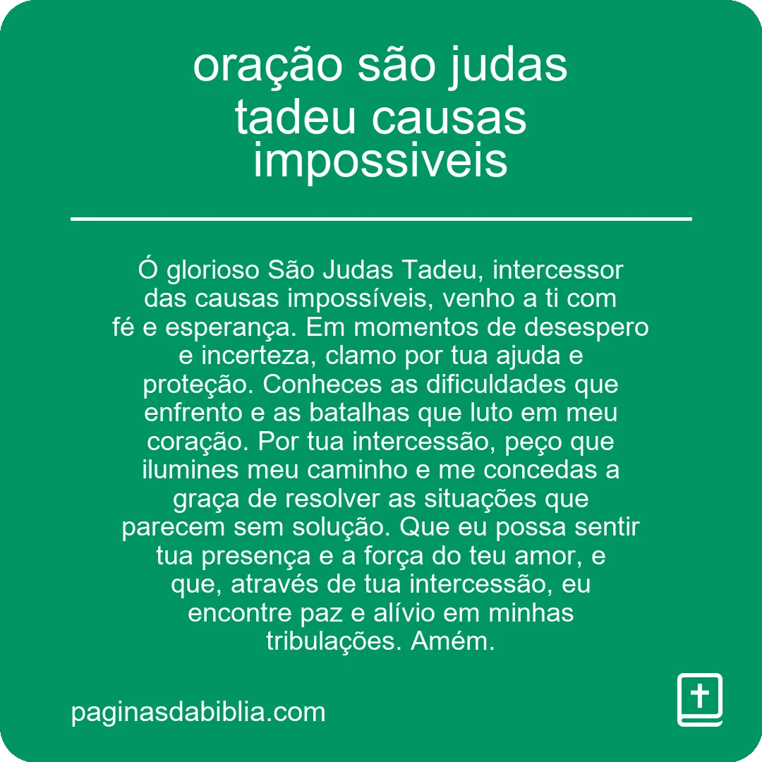 oração são judas tadeu causas impossiveis