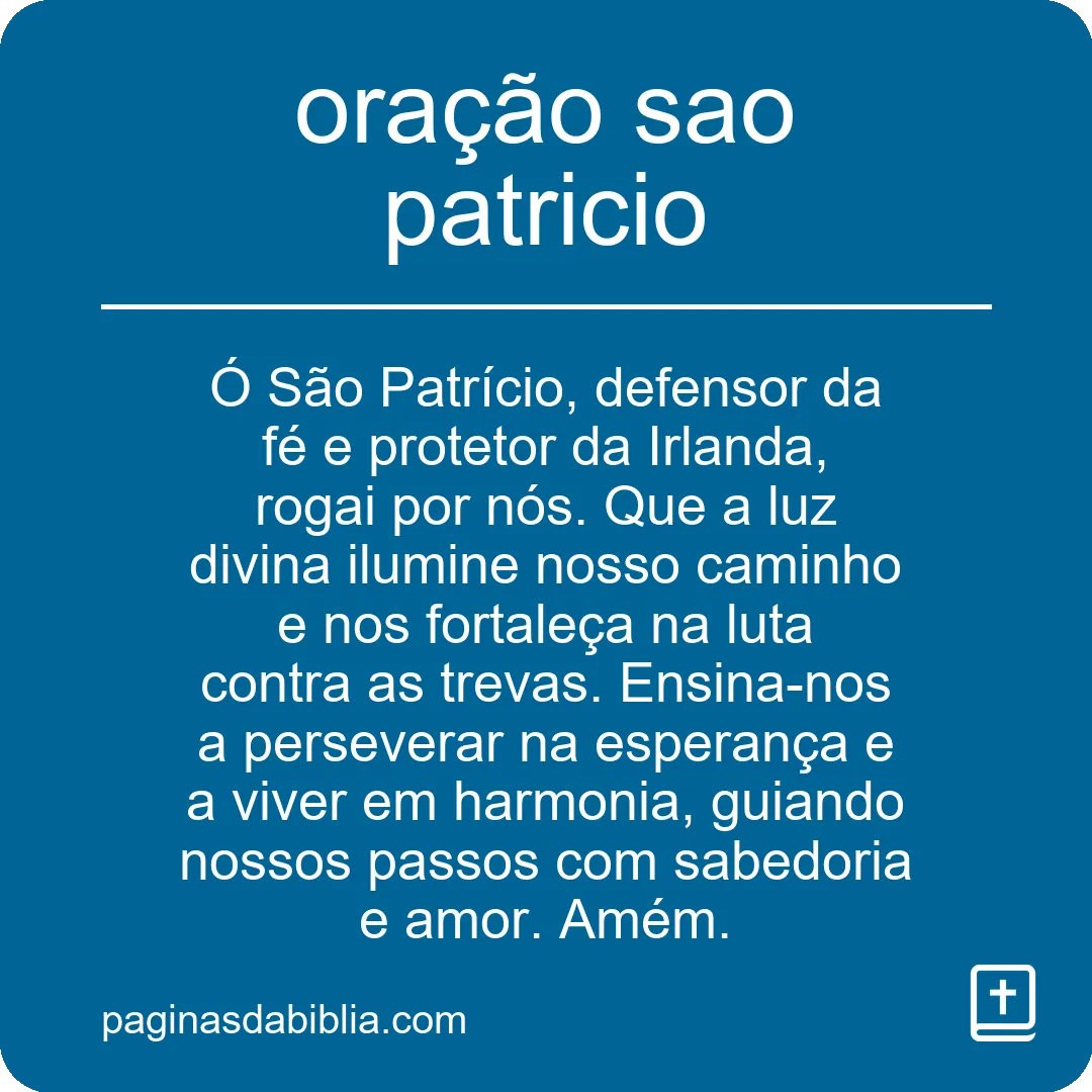 oração sao patricio