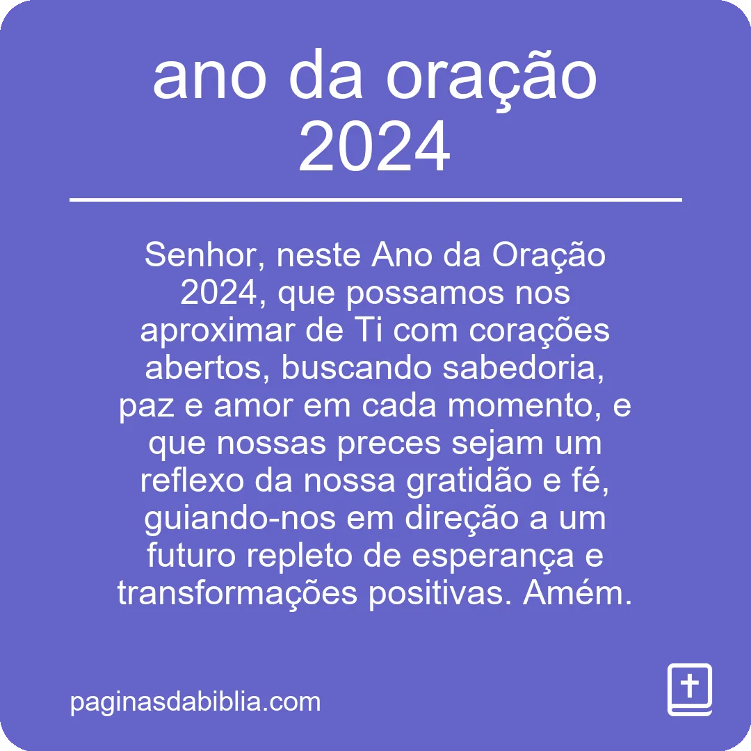 ano da oração 2024