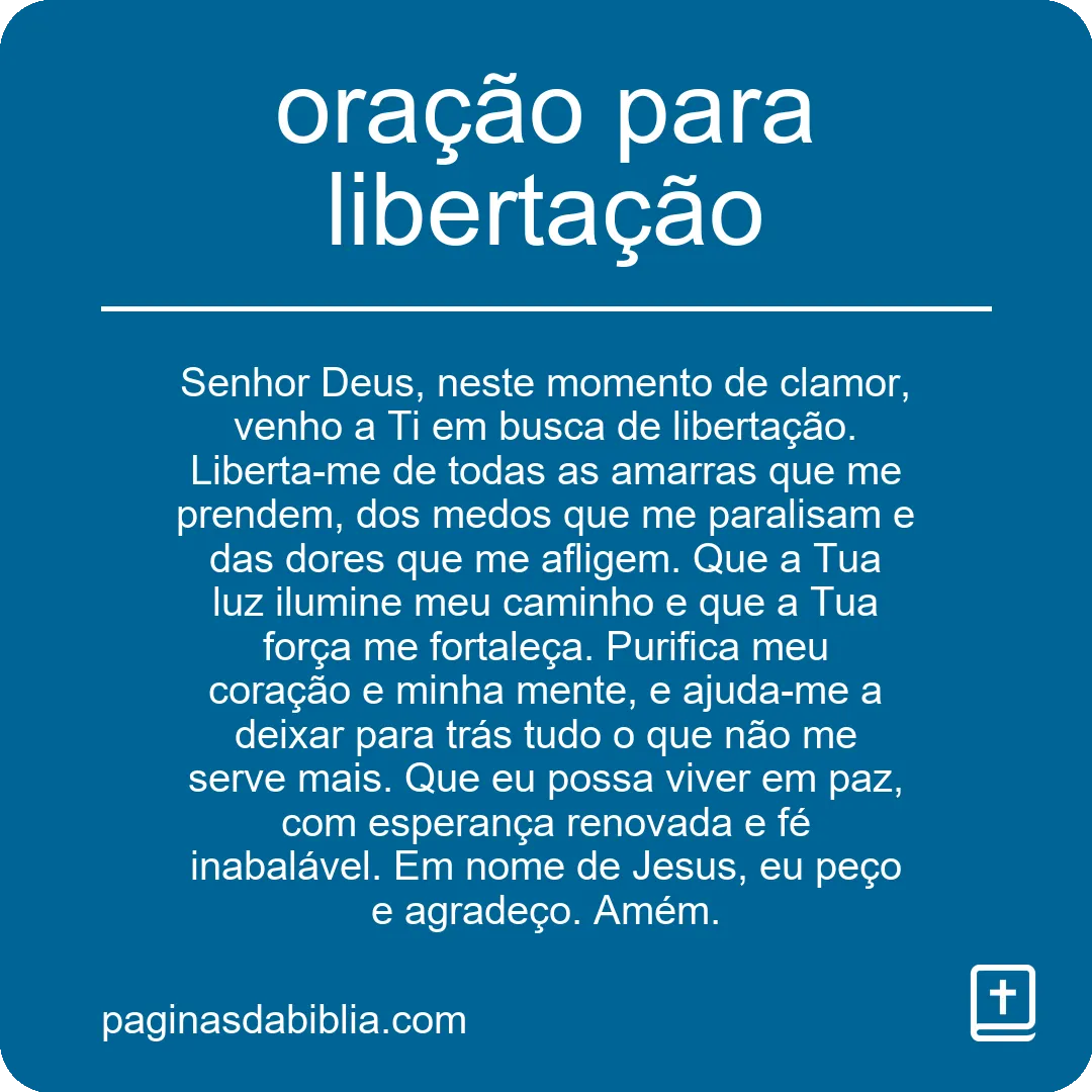 oração para libertação