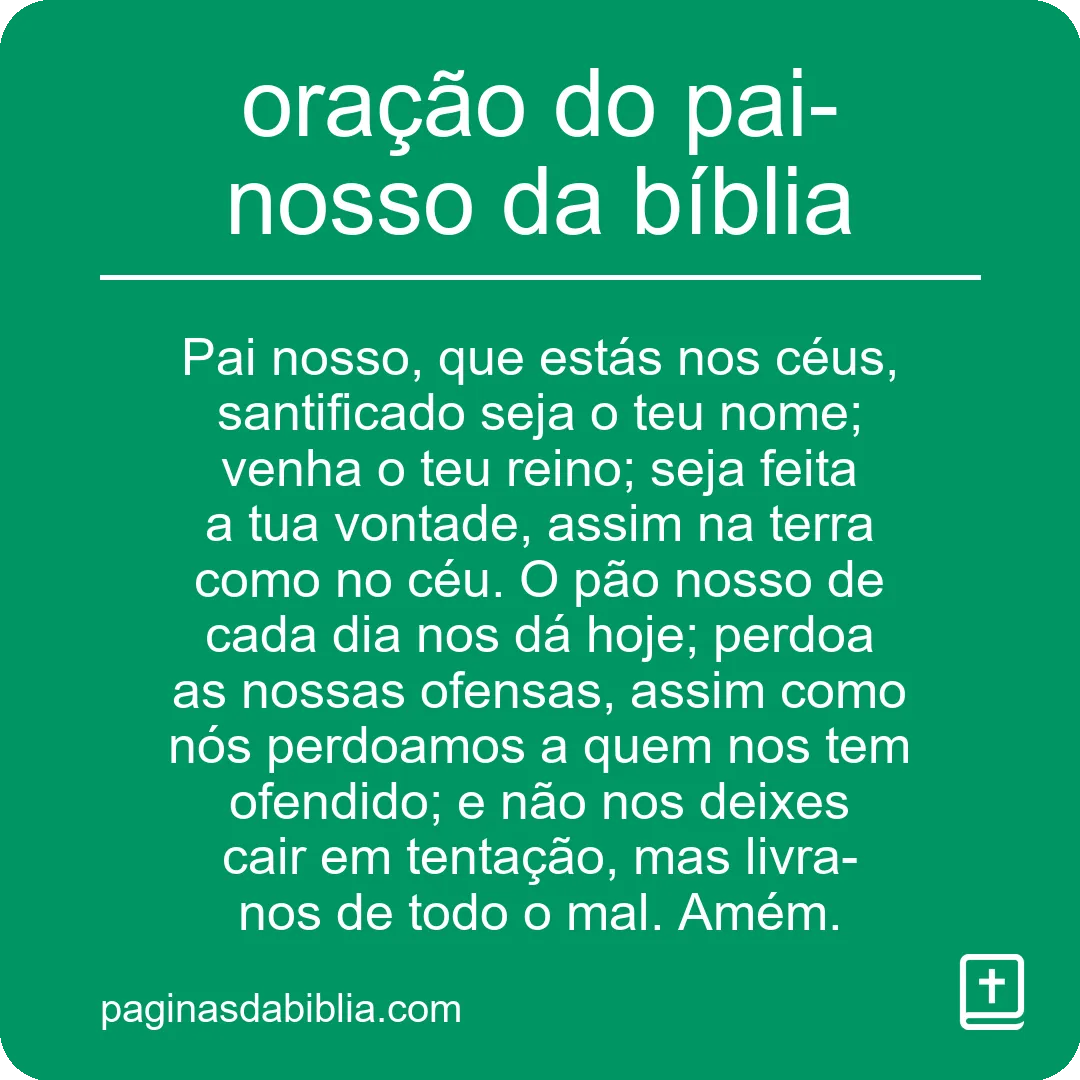 oração do pai-nosso da bíblia