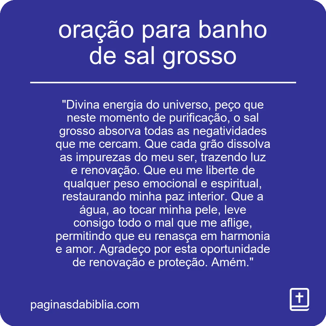 oração para banho de sal grosso