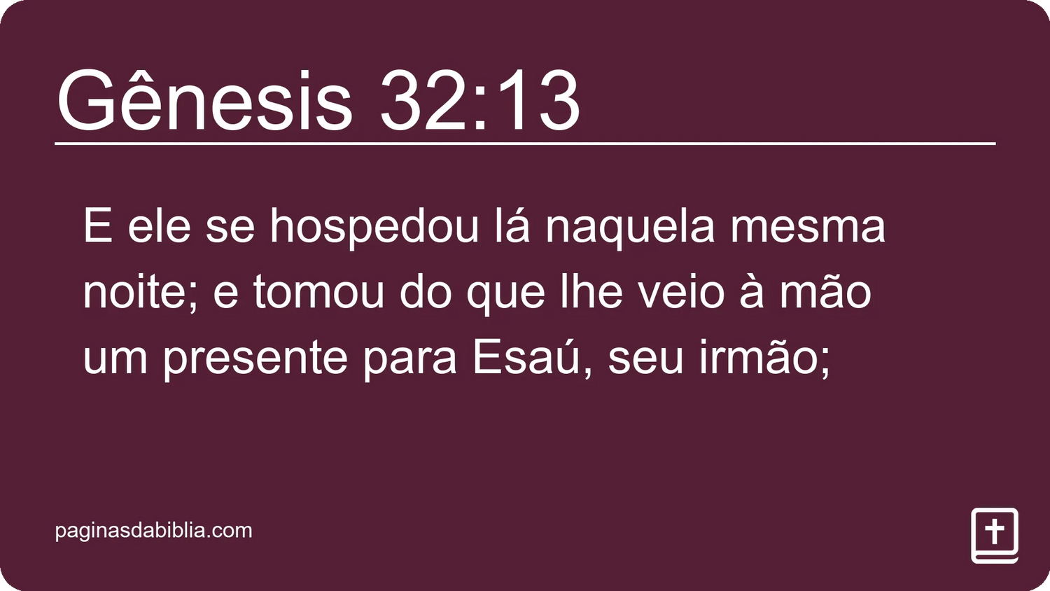 Gênesis 32:13