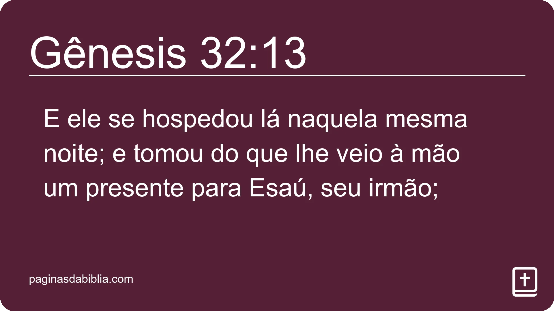 Gênesis 32:13