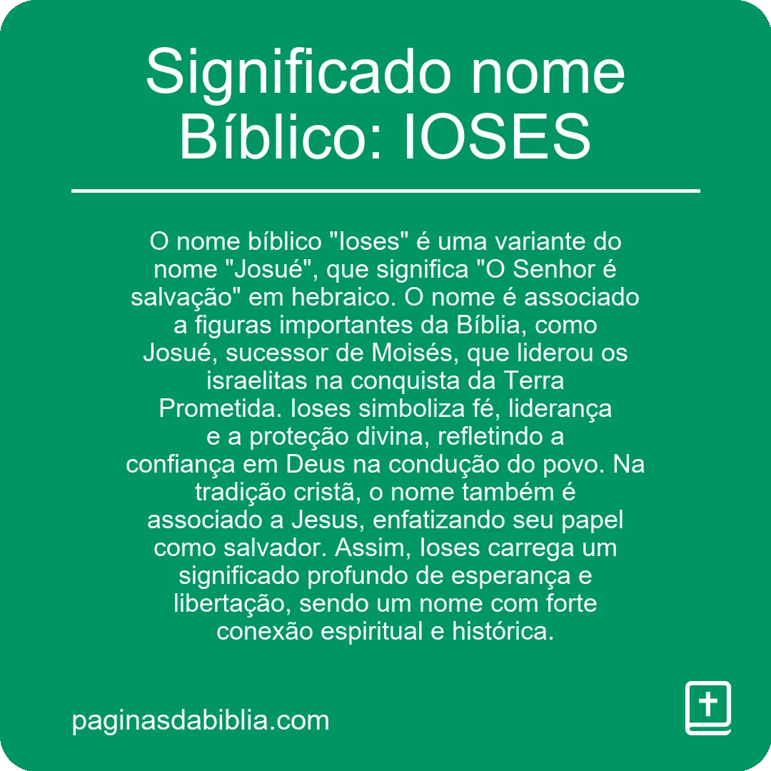 Significado nome Bíblico: IOSES