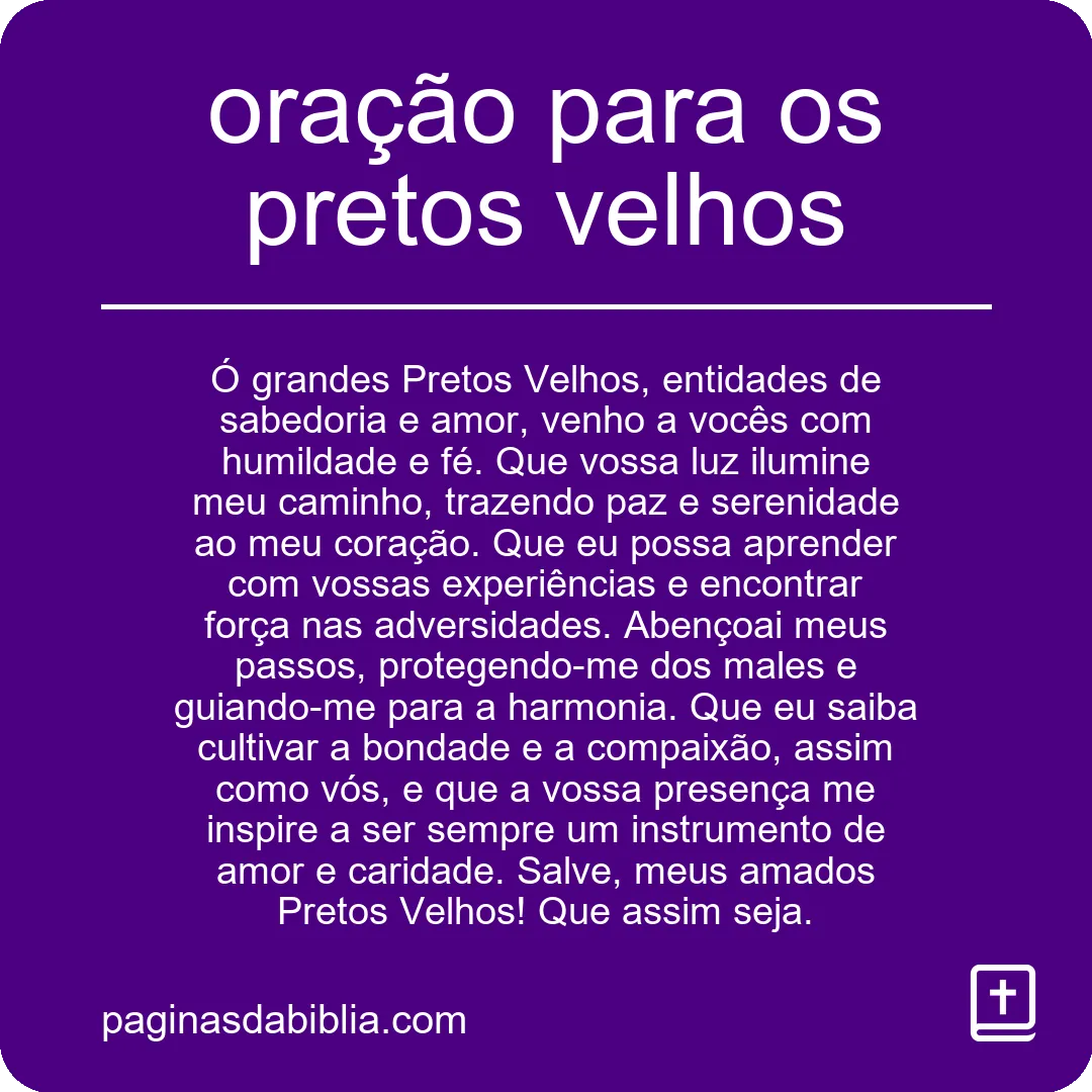 oração para os pretos velhos