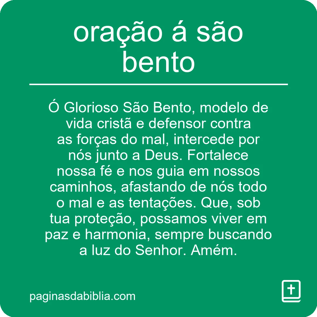 oração á são bento