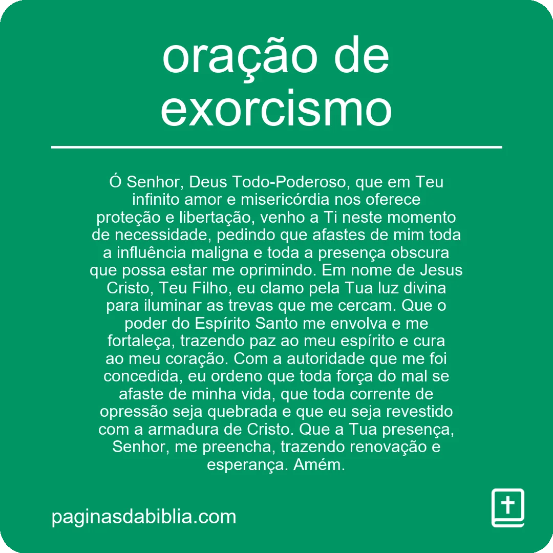 oração de exorcismo