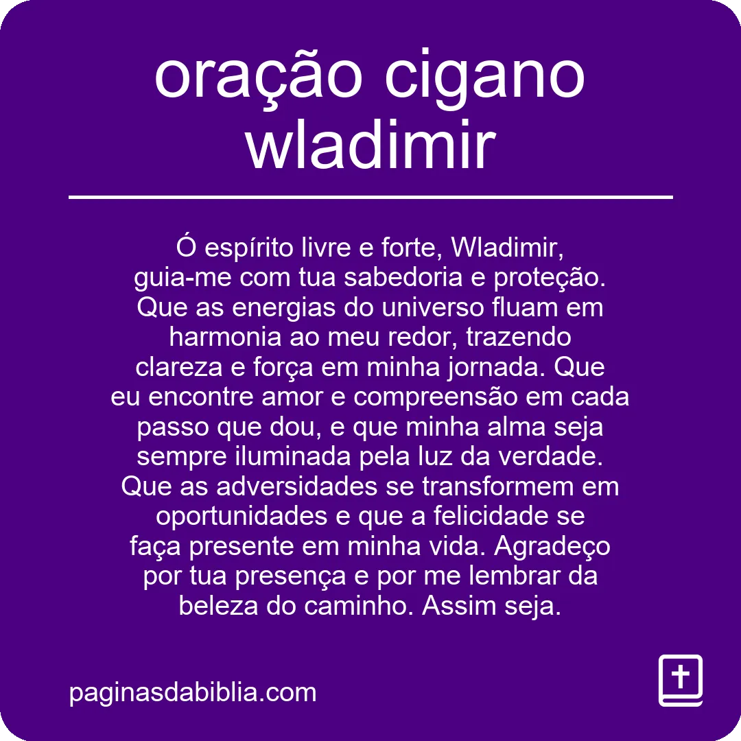 oração cigano wladimir