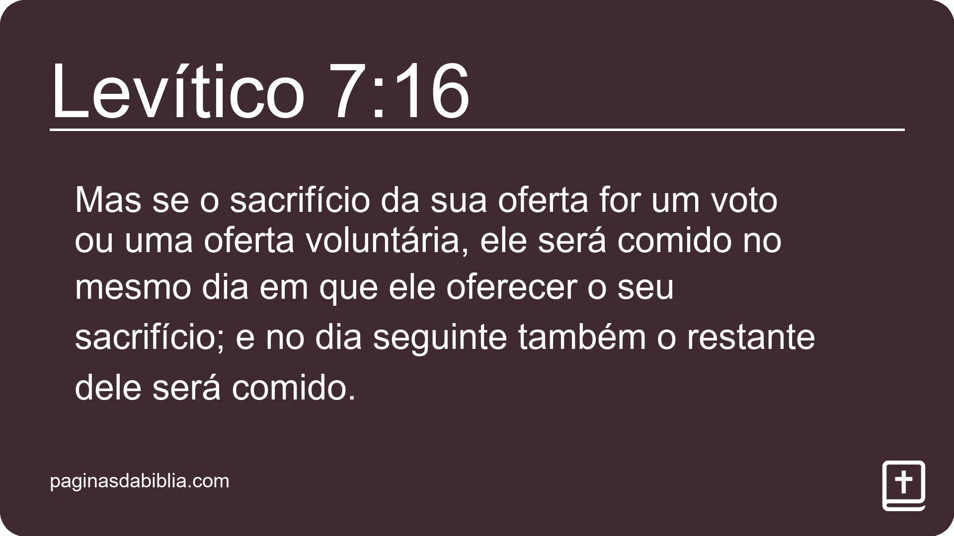 Levítico 7:16