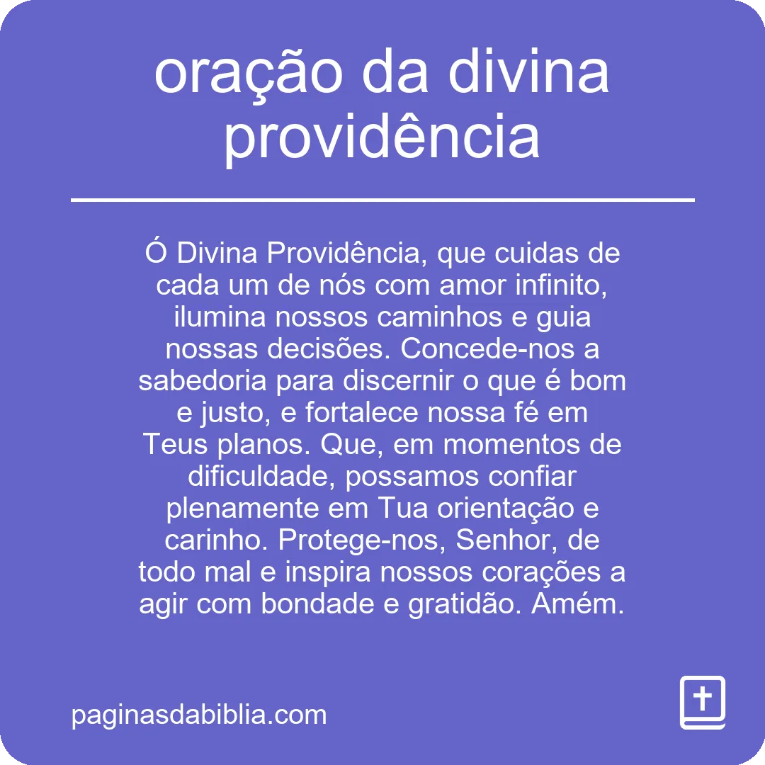 oração da divina providência