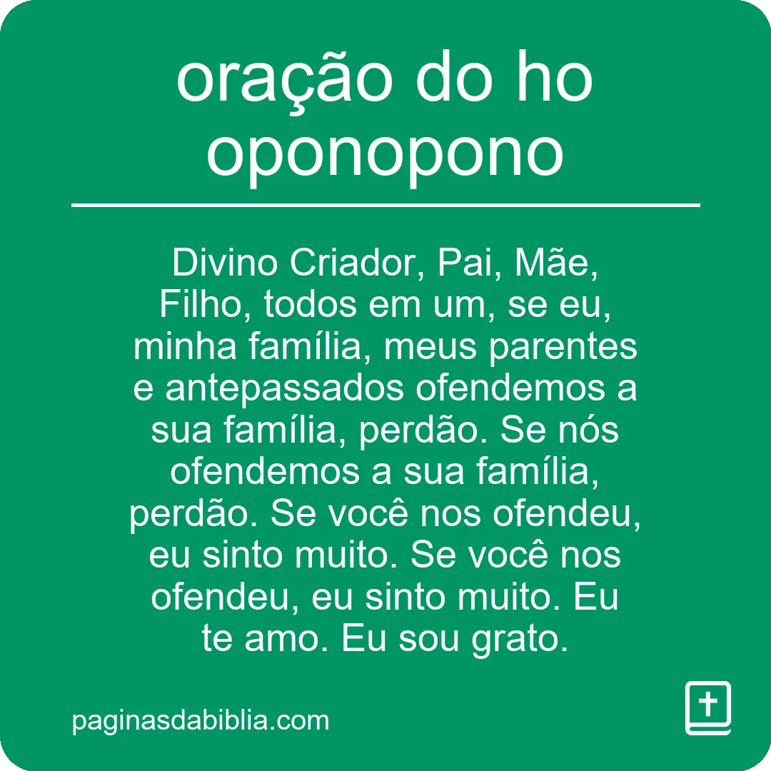 oração do ho oponopono