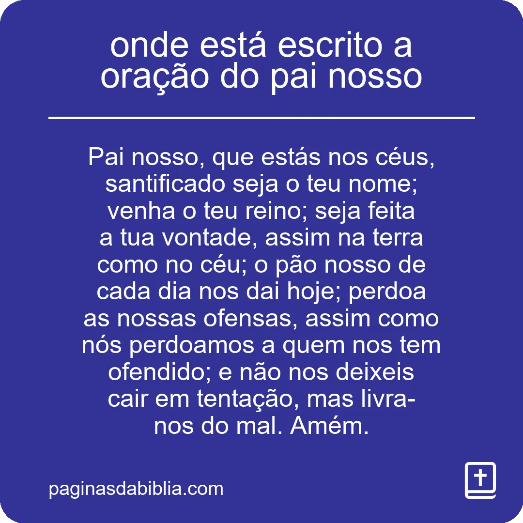 onde está escrito a oração do pai nosso