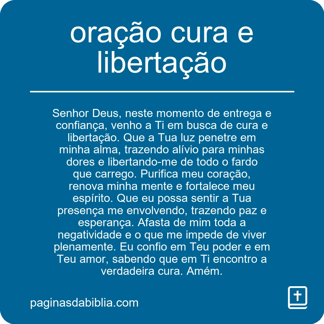 oração cura e libertação