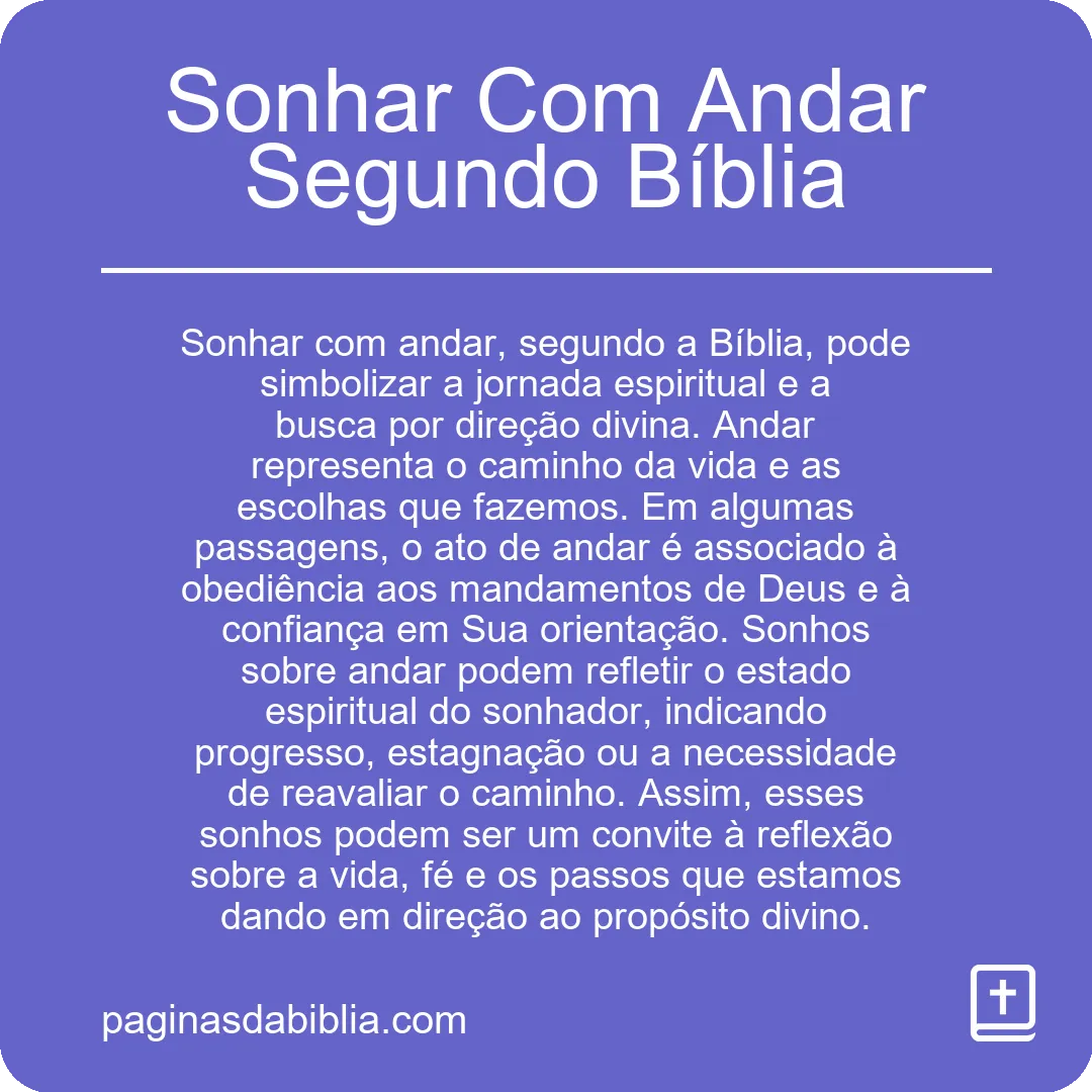 Sonhar Com Andar Segundo Bíblia