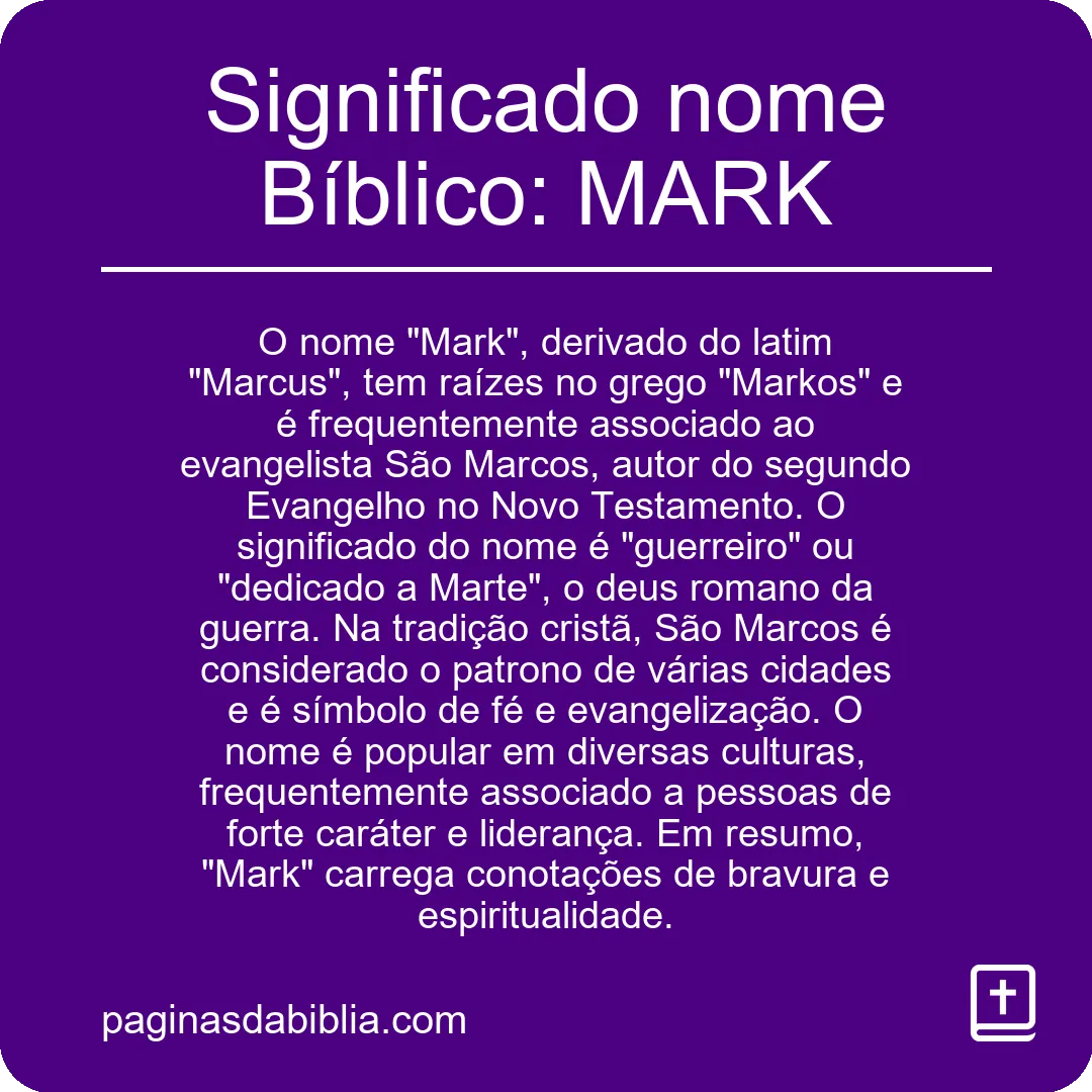 Significado nome Bíblico: MARK