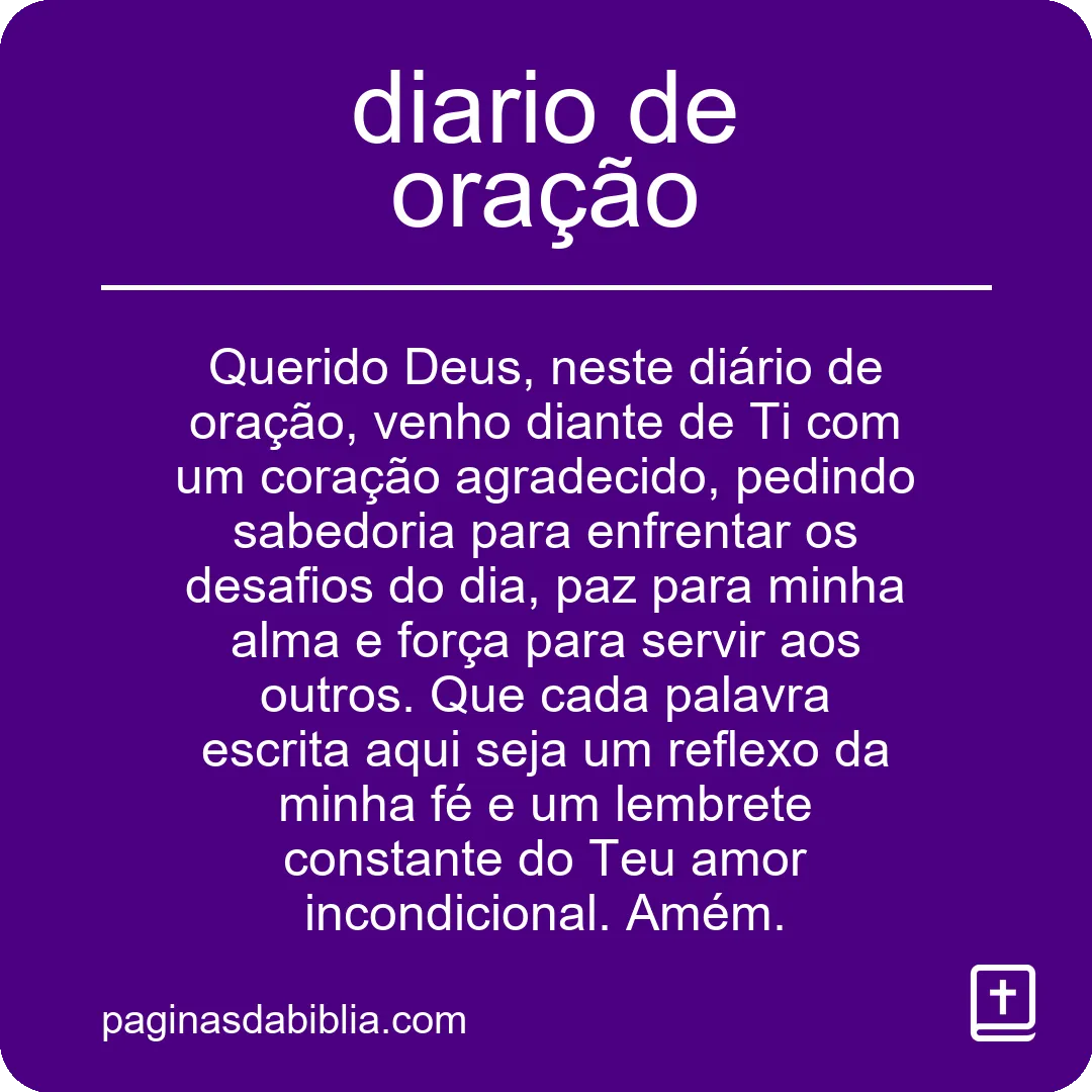 diario de oração