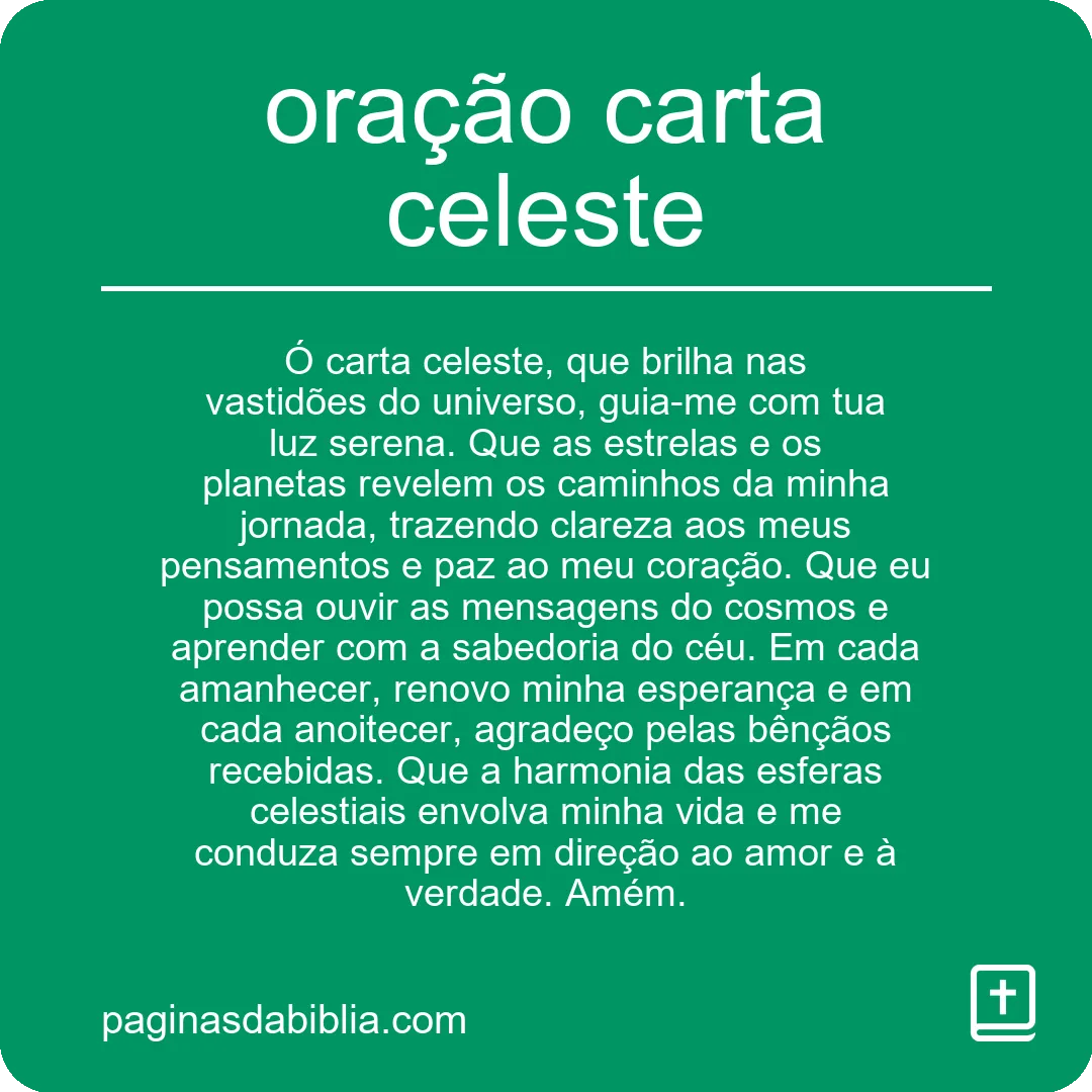 oração carta celeste