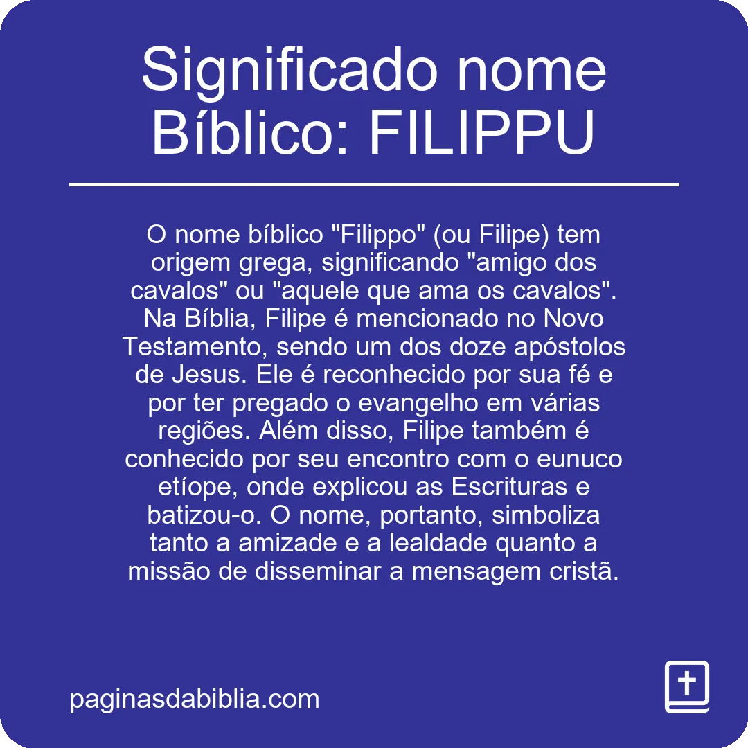 Significado nome Bíblico: FILIPPU