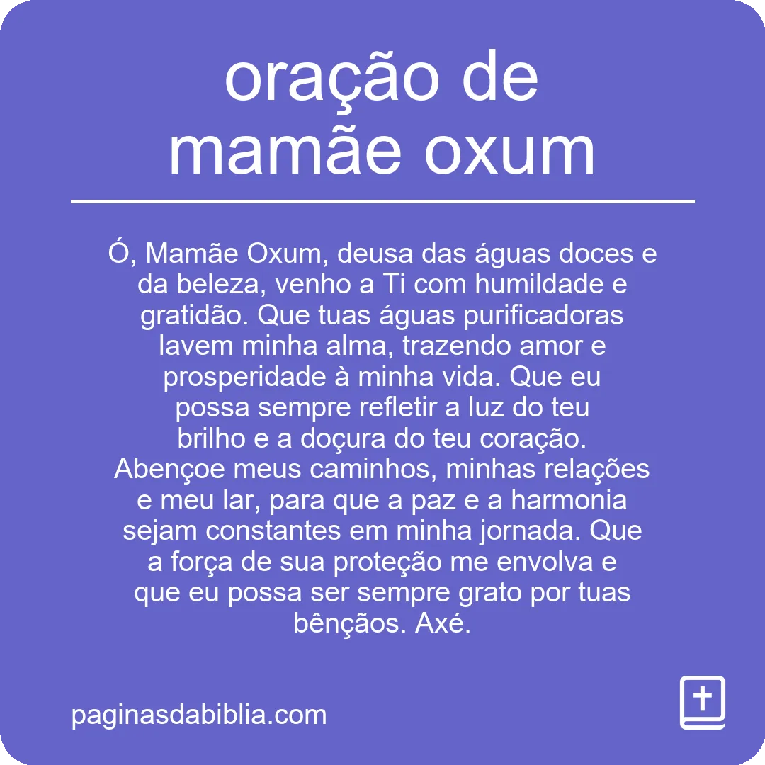 oração de mamãe oxum