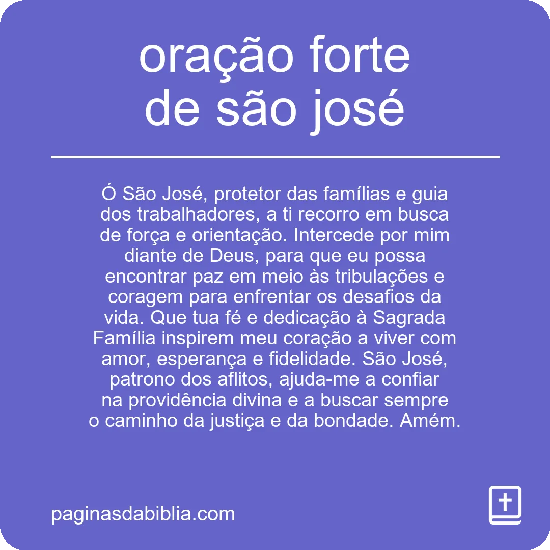 oração forte de são josé