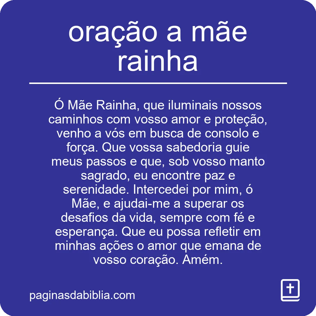 oração a mãe rainha